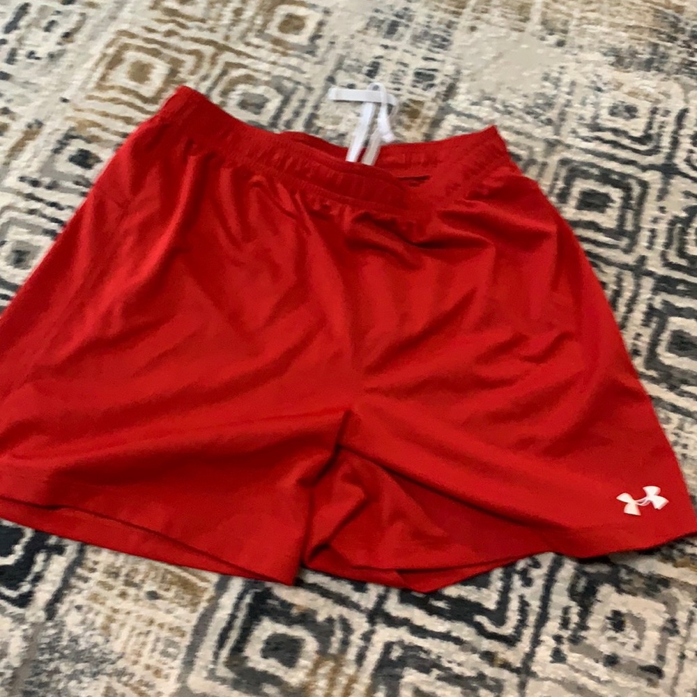 Red Under Armour Soccer Shorts